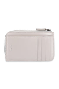 Openwork zipped card holder in leather - Pearl & Sand