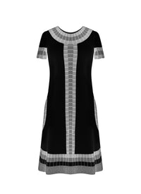 Marabout knitted short sleeve dress - Black