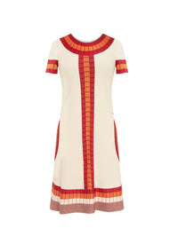 Robe à manches courtes Marabout en maille - Vanille