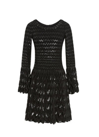 Belize long-sleeved wool dress - Black intense