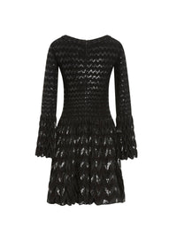 Belize long-sleeved wool dress - Black intense