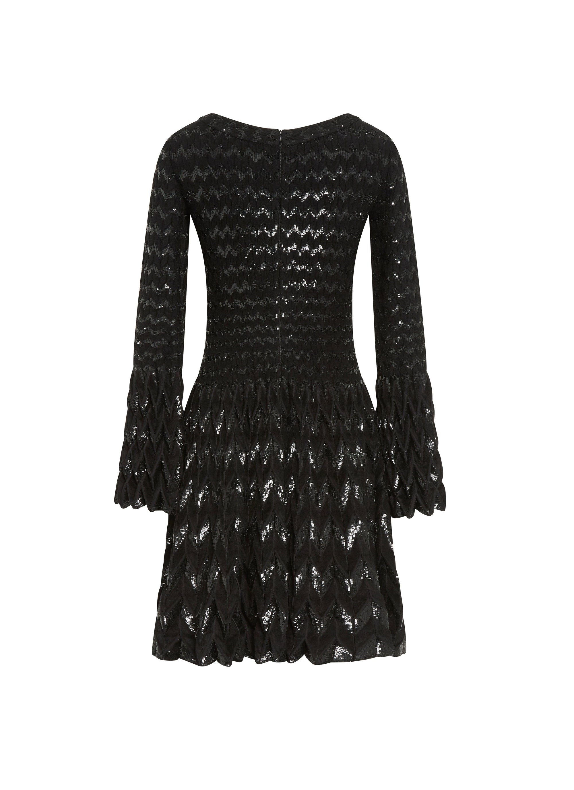 Belize long-sleeved wool dress - Black intense