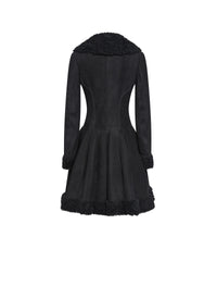 Leather skirt coat - Black intense