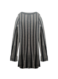 Long sleeve wool blend dress - Black & Multicolor