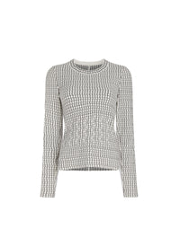 Candy long sleeve jumper in wool - White & Black