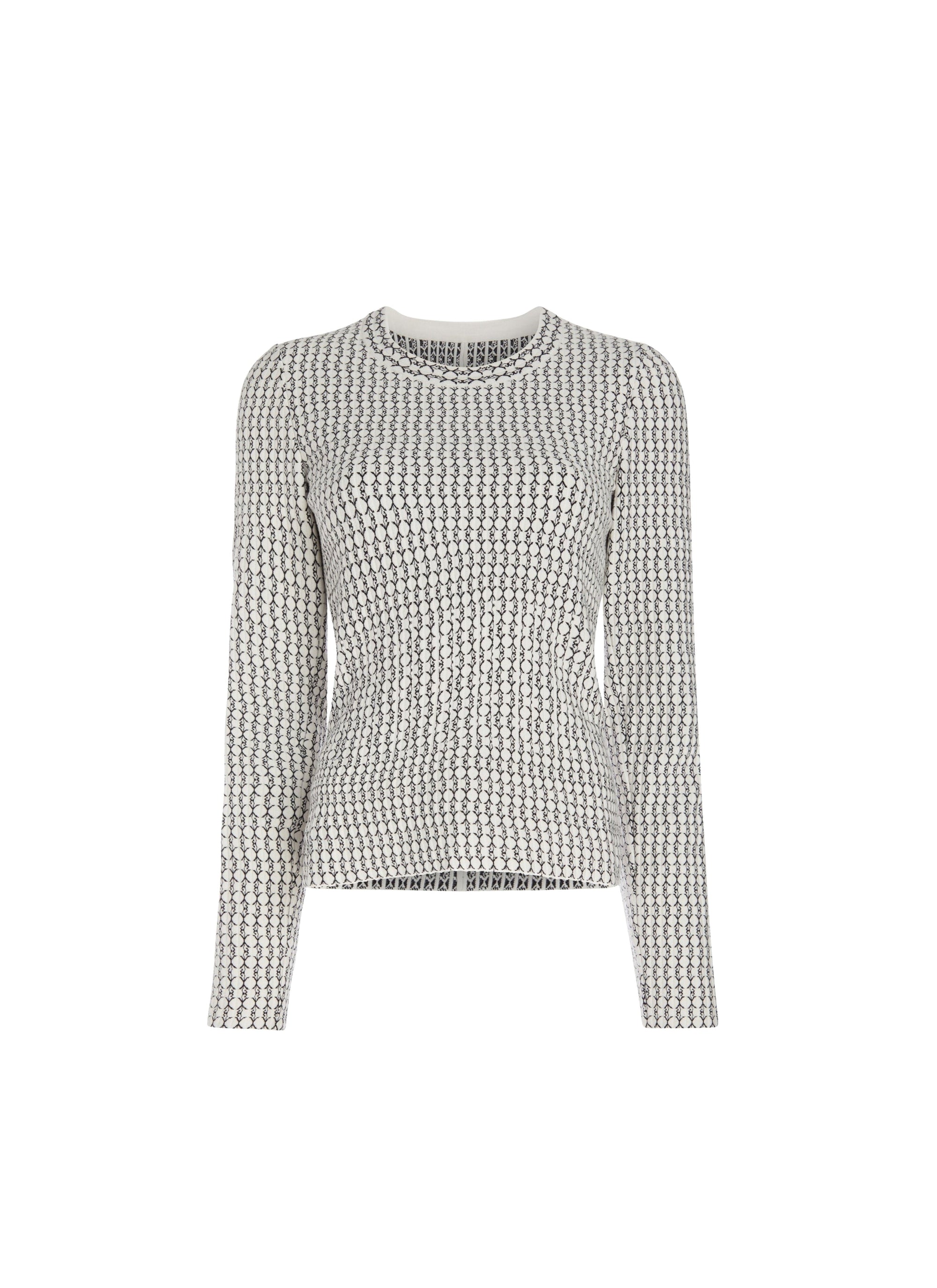Candy long sleeve jumper in wool - White & Black