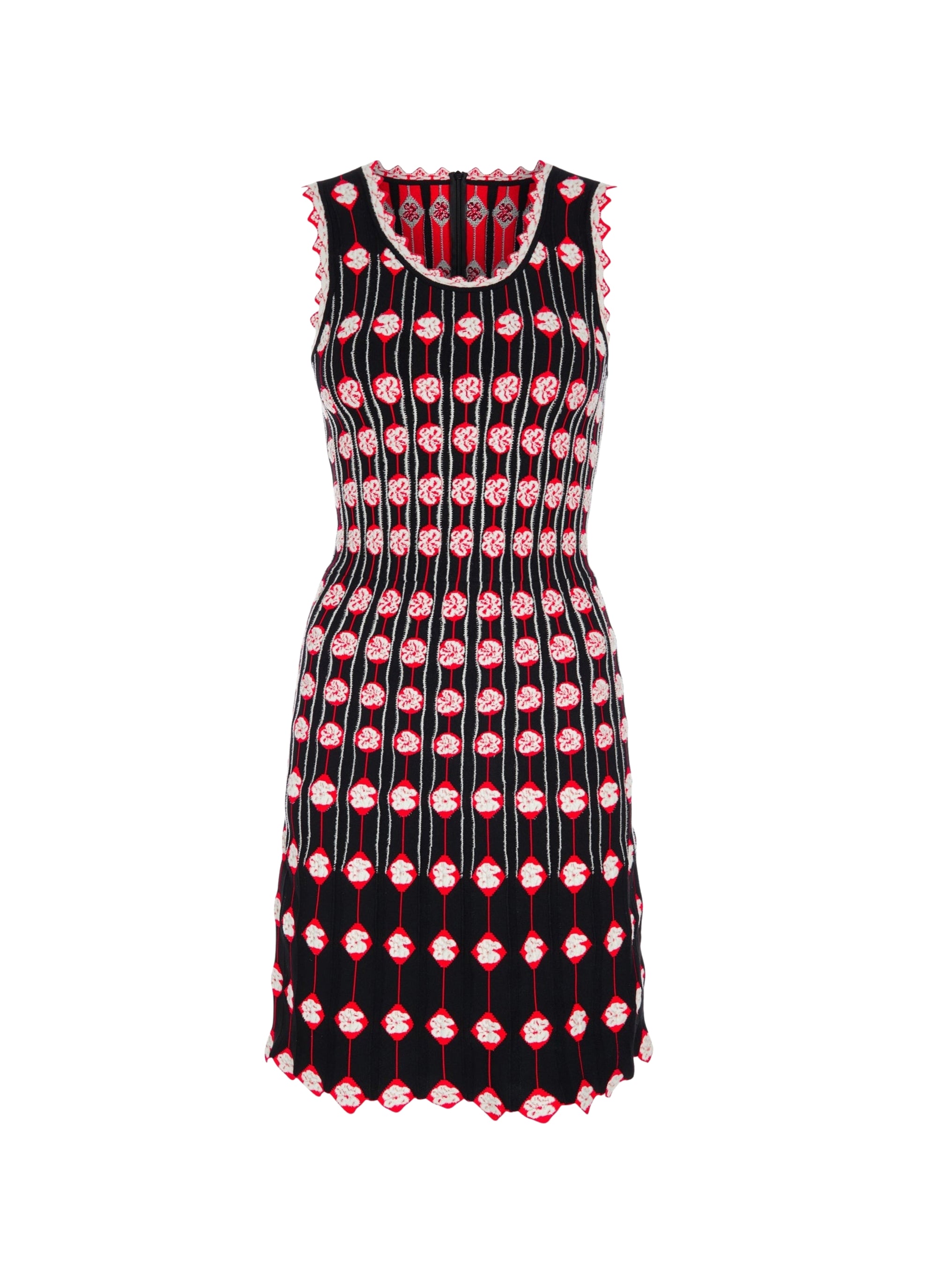 Short sleeveless knitted dress Porcelaine - Multicoloured Beige