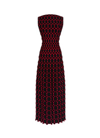 Azulejos Maxi Dress - Black & Red