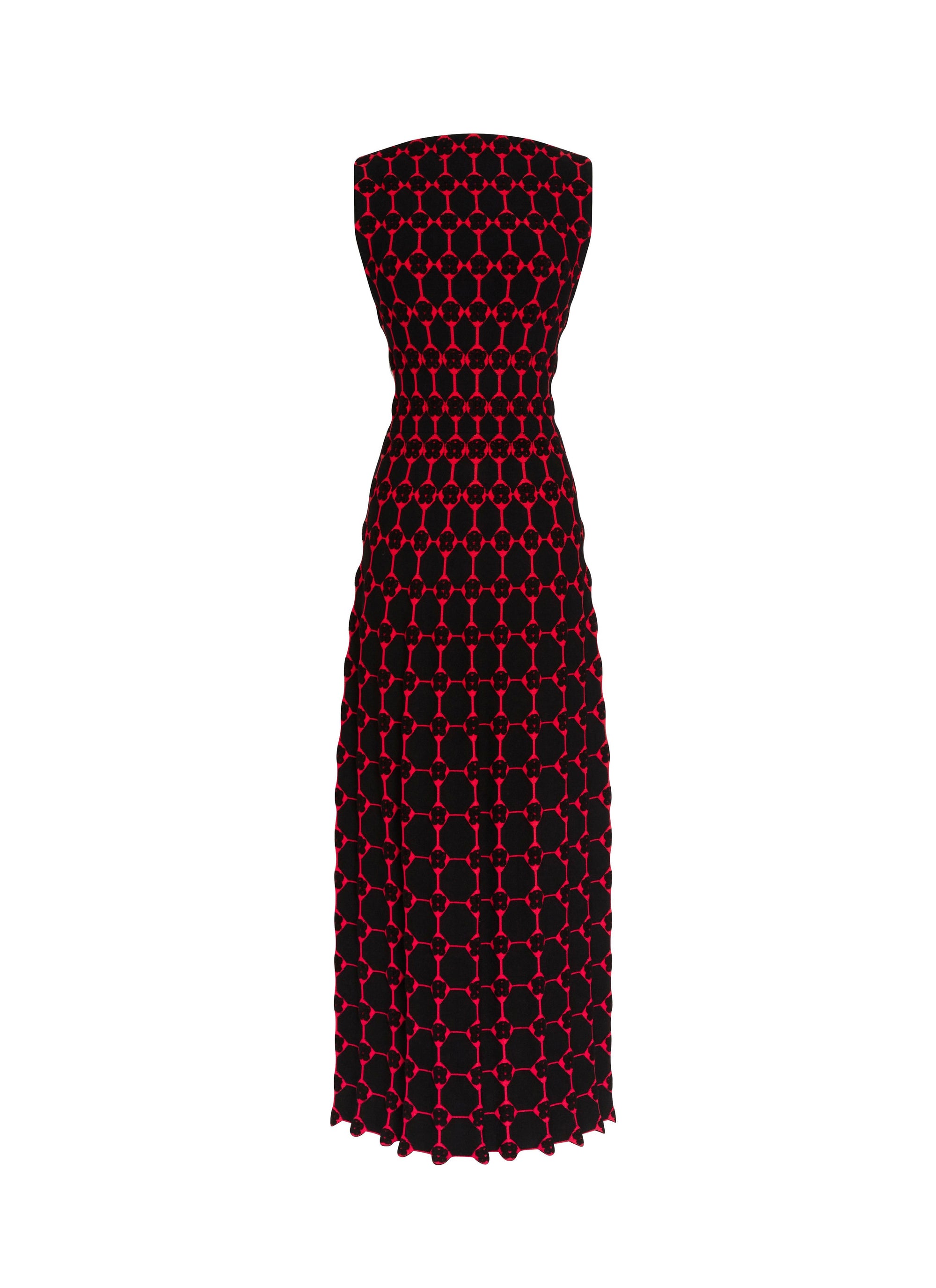 Azulejos Maxi Dress - Black & Red