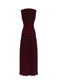 Azulejos Maxi Dress - Black & Red