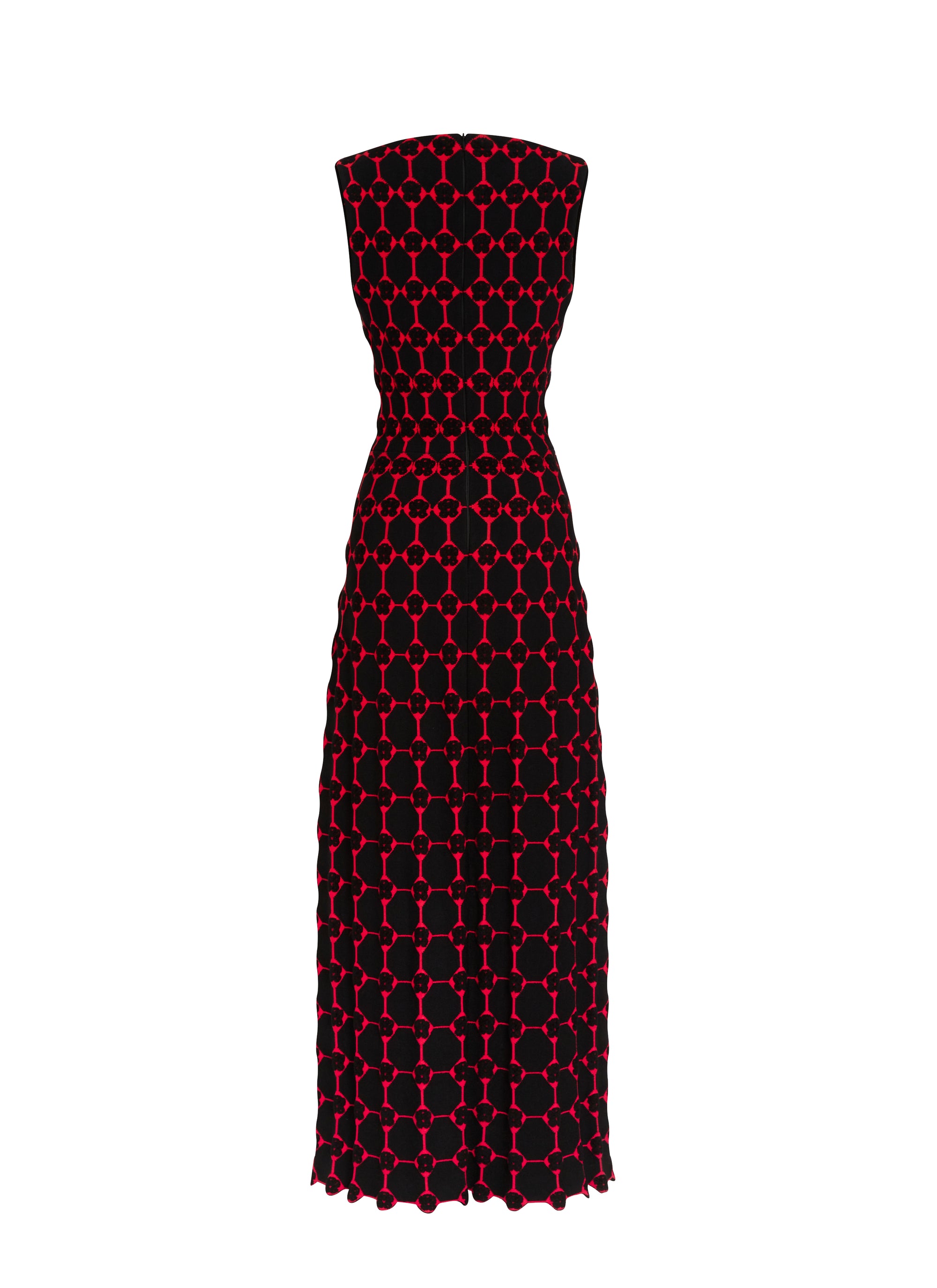 Azulejos Maxi Dress - Black & Red
