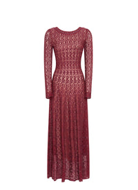 Long-sleeved lace dress - Ruby Metal