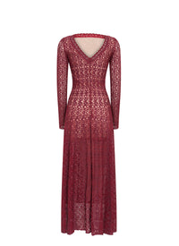 Long-sleeved lace dress - Ruby Metal