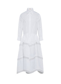 Openwork shirt dress - White