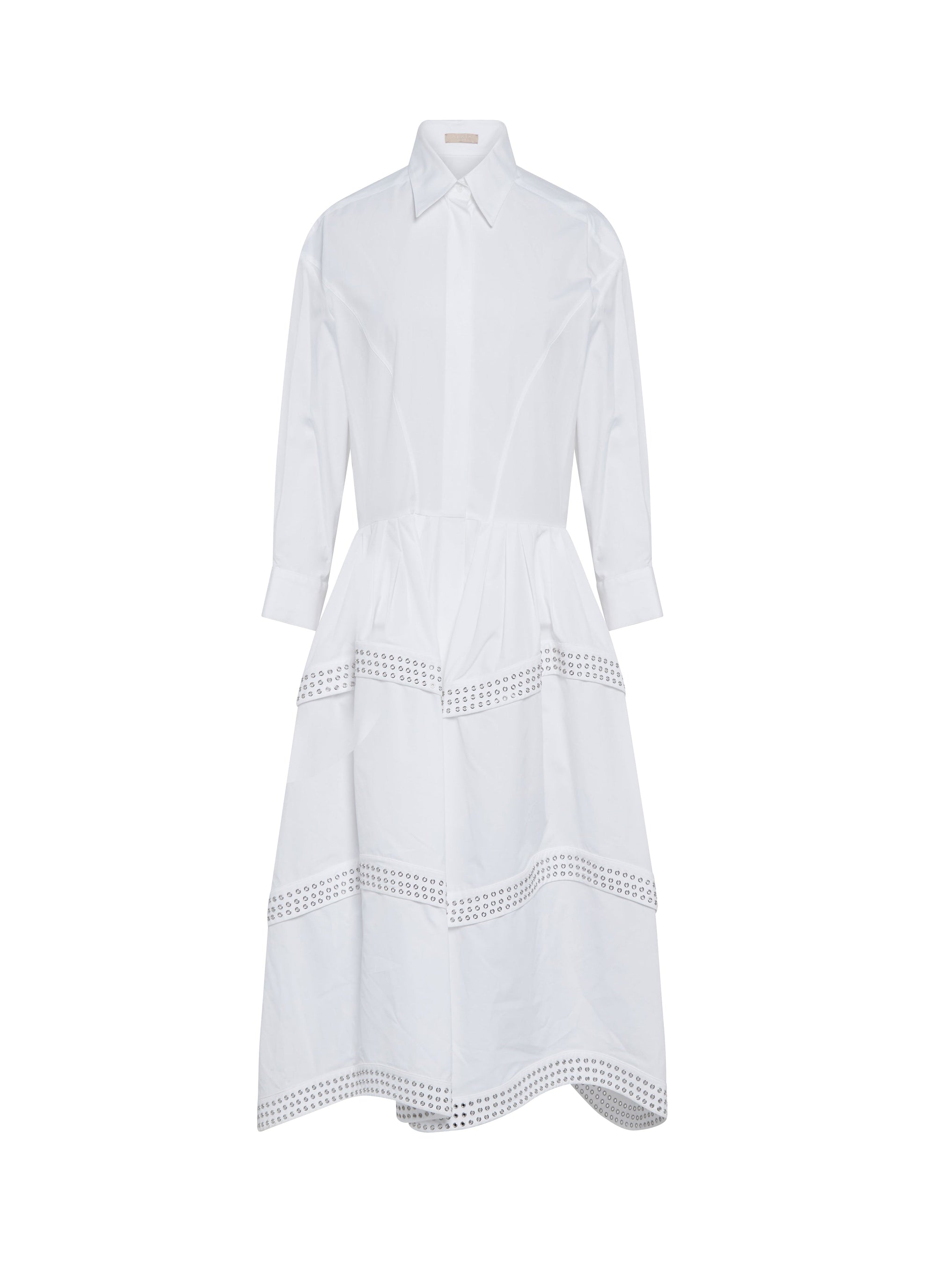 Openwork shirt dress - White