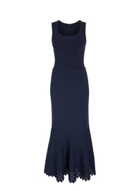 Diamond mesh sleeveless dress - Cobalt