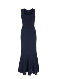 Diamond mesh sleeveless dress - Cobalt
