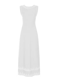 Mesh triangle sleeveless dress - White
