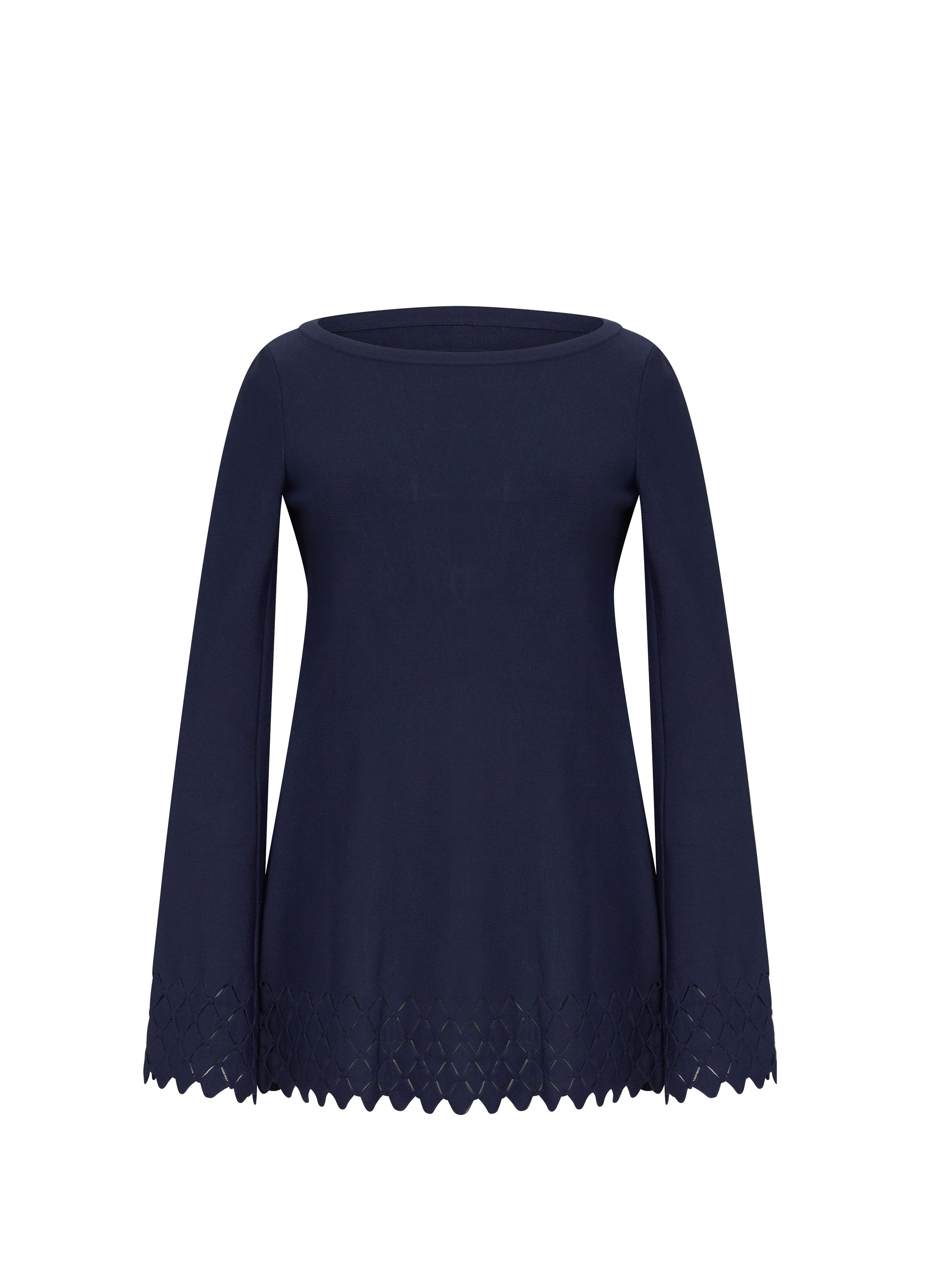 Long-sleeved diamond tunic - Cobalt