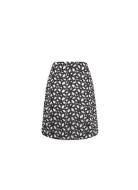 Fully embroidered short skirt - Black intense