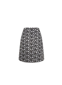 Fully embroidered short skirt - Black
