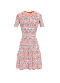 Aster knitted short sleeve dress - Multicolor