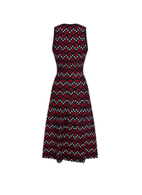 Mini Orchid sleeveless knitted dress - Black & Red