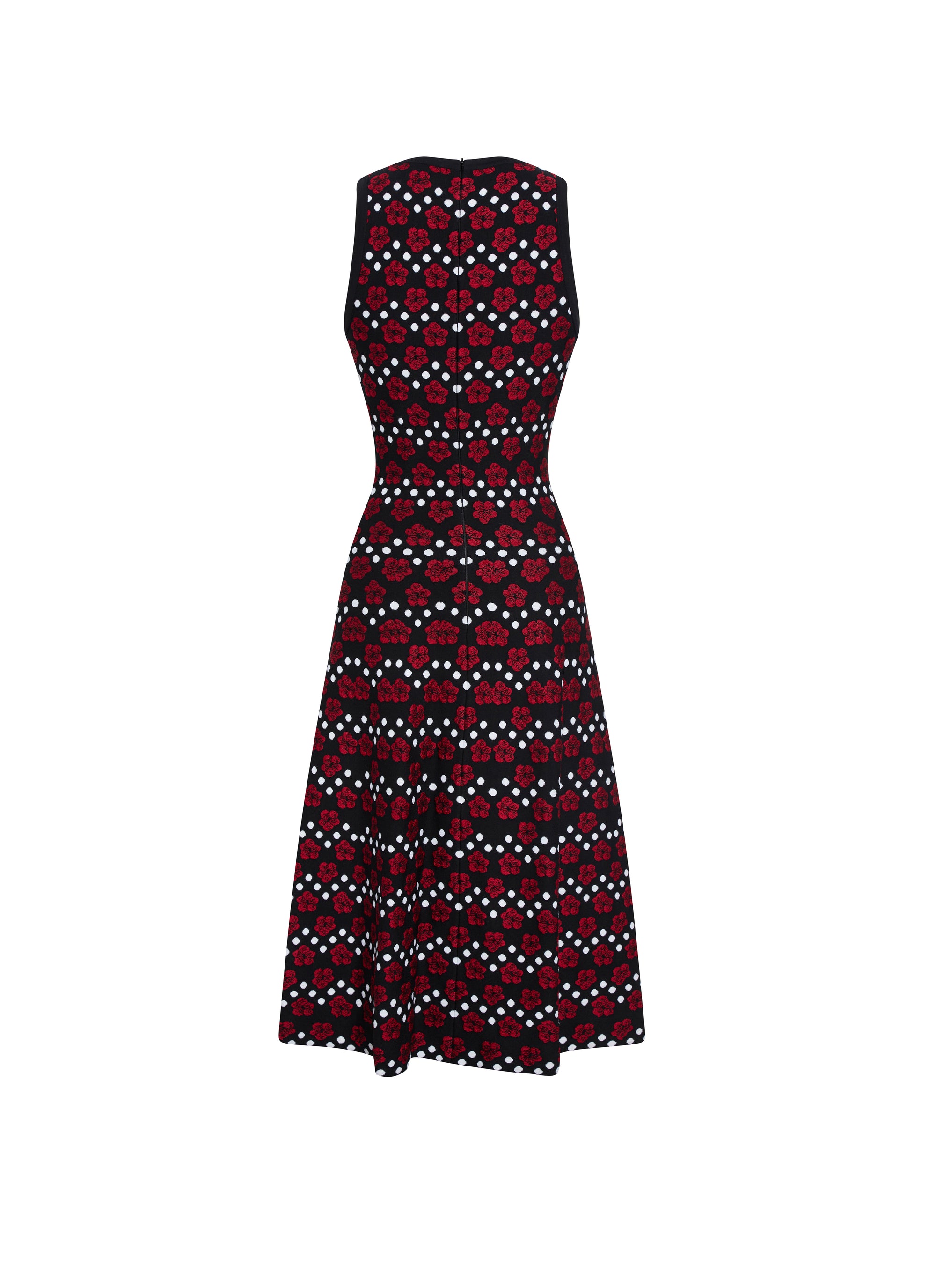 Mini Orchid sleeveless knitted dress - Black & Red