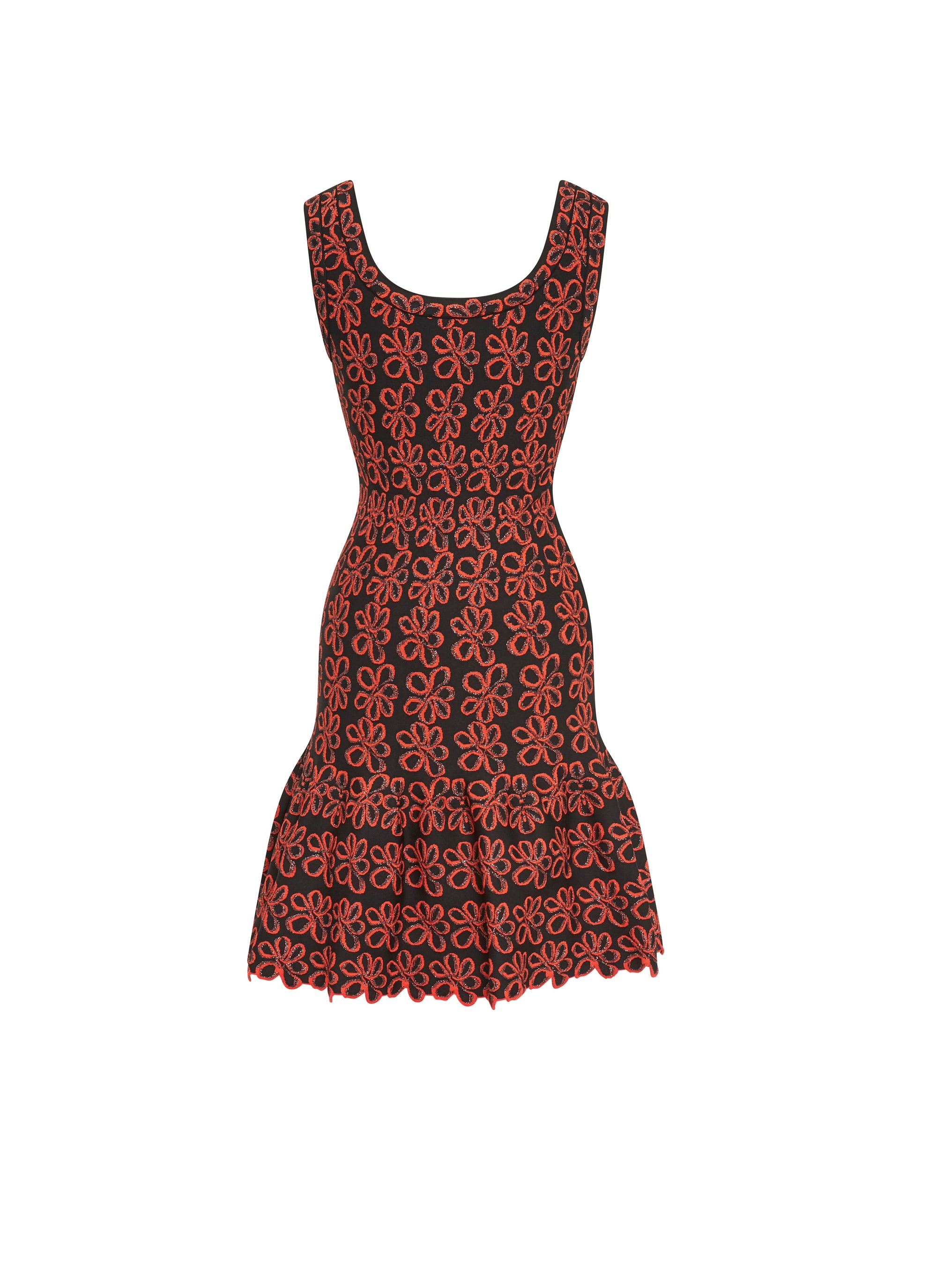 Mesh Astragale sleeveless dress - Black & Orange