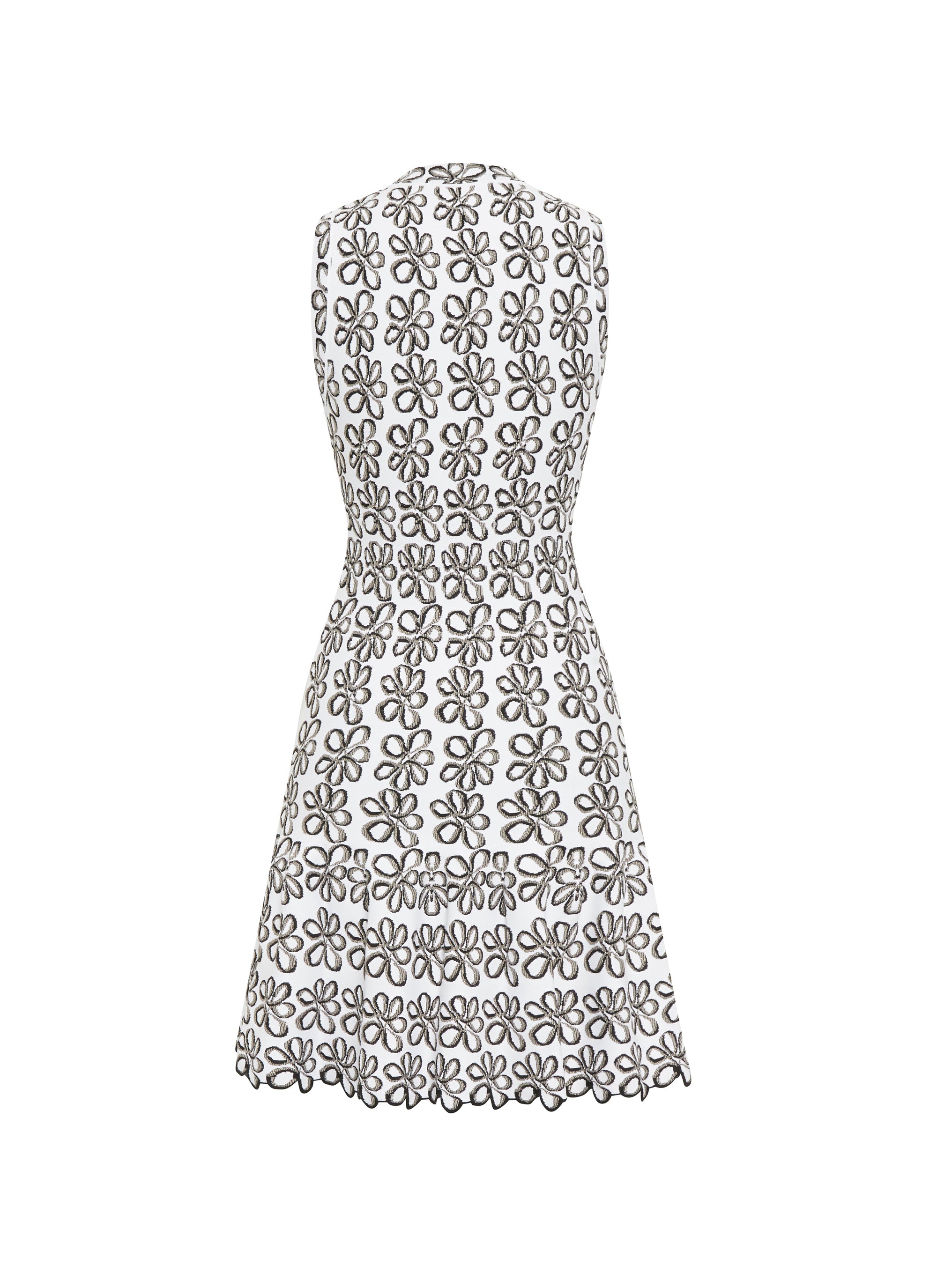 Mesh sleeveless Astragale v-neck dress - Flesh & Multicolour