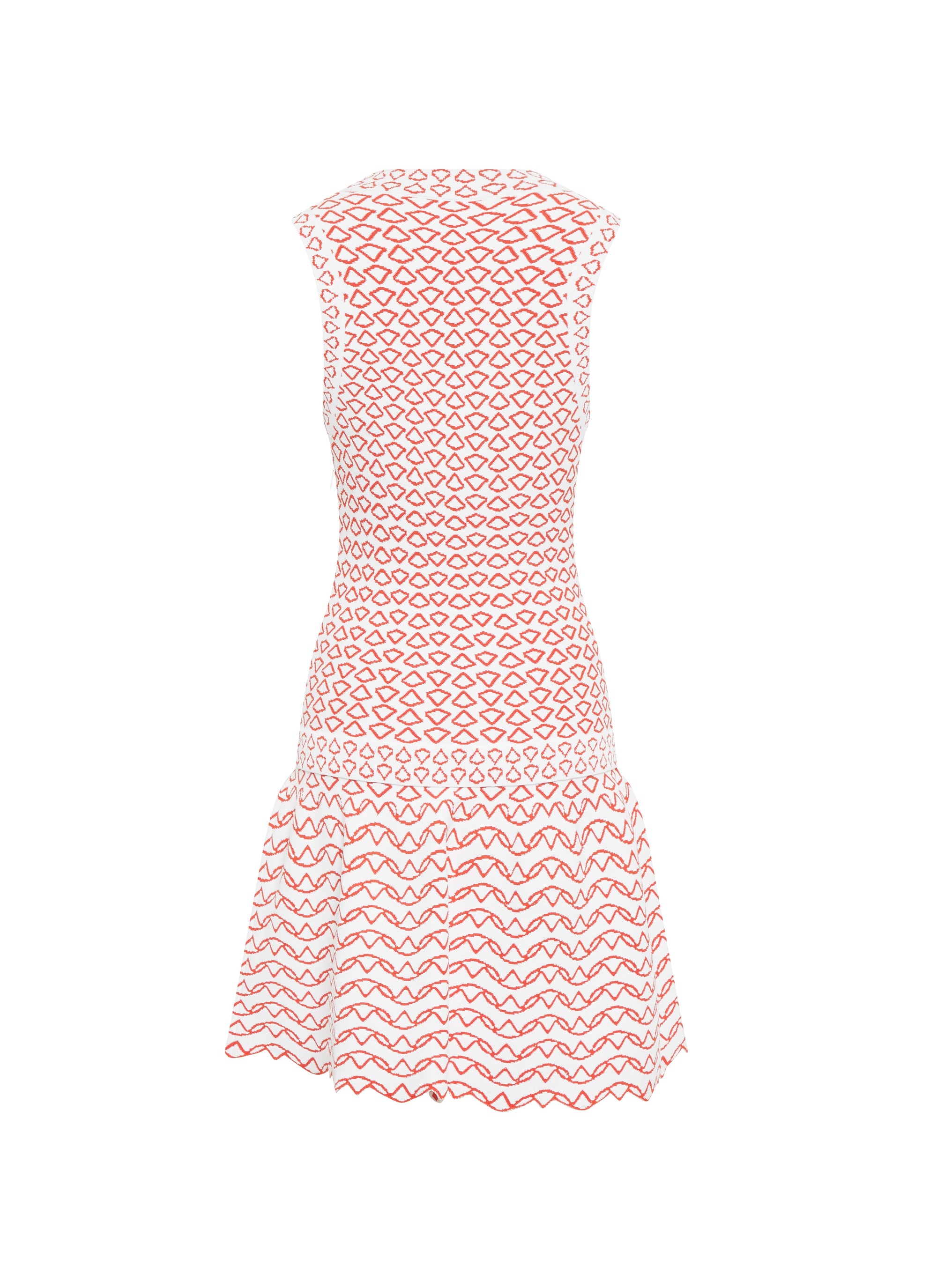 Robe courte sans manches Fantasia en maille - Blanc & Orange