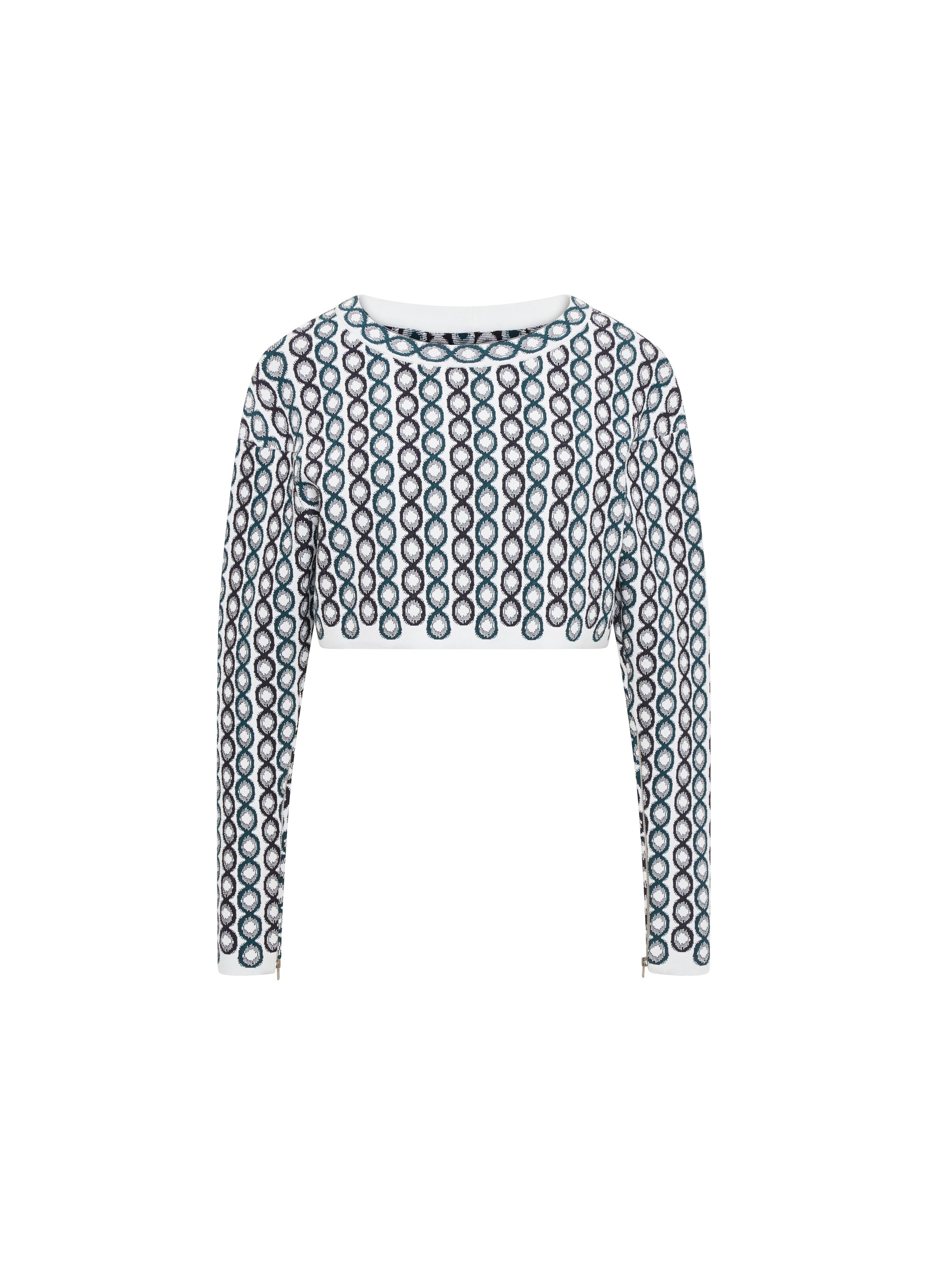Long-sleeved pullover with zip - Multicolor