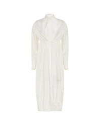 Chemise nouée à la taille en soie - Blanc