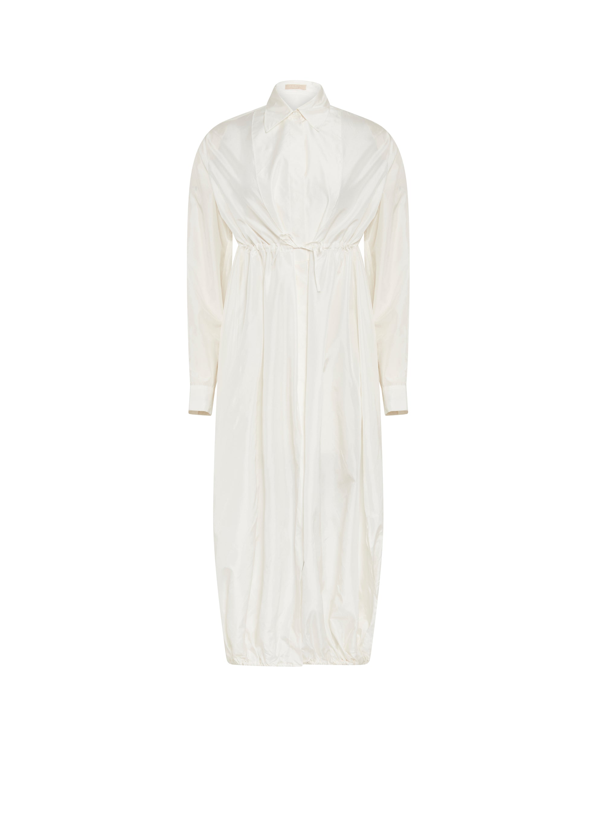 Chemise nouée à la taille en soie - Blanc