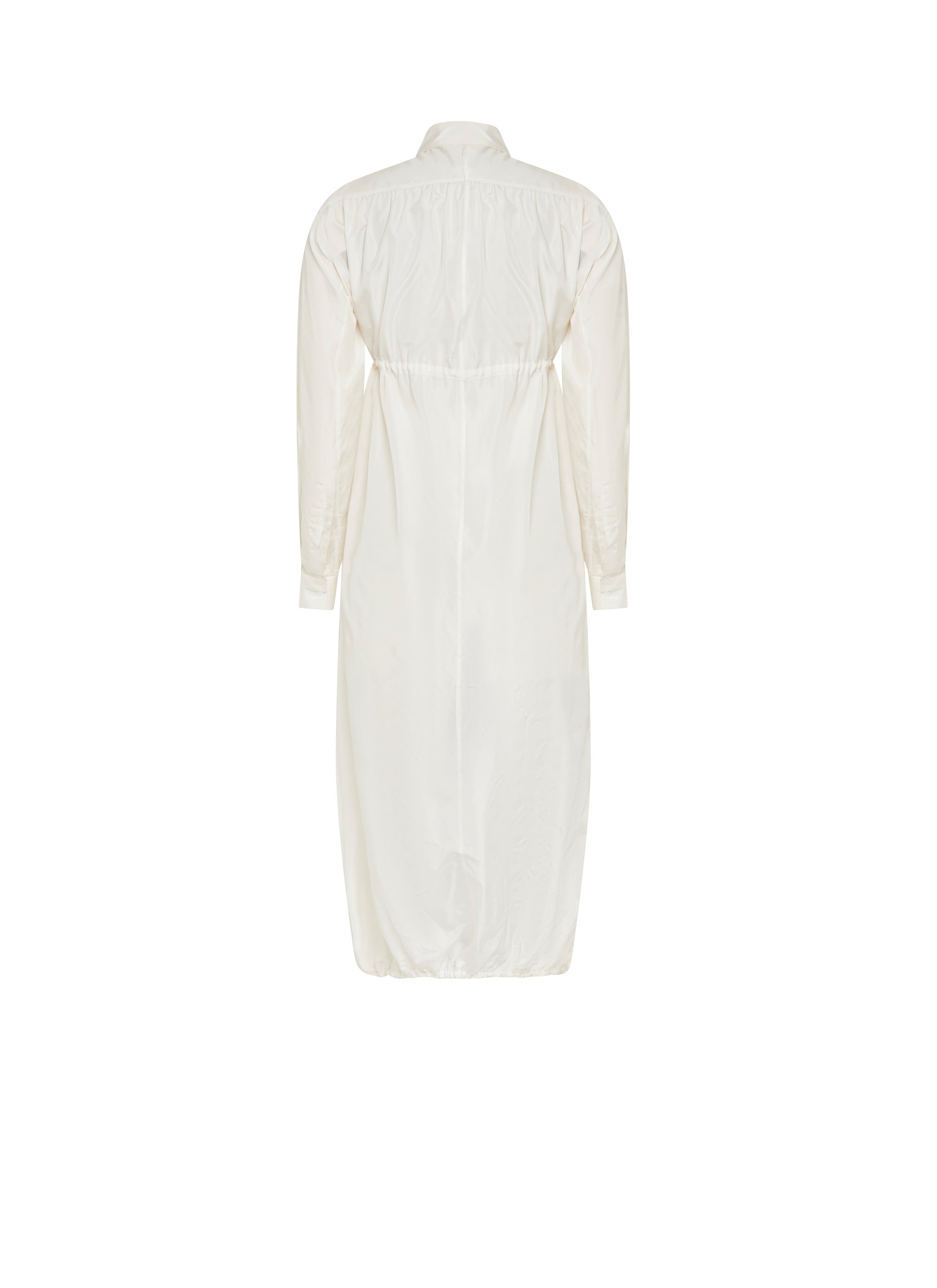 Chemise nouée à la taille en soie - Blanc