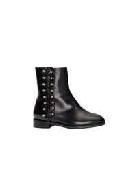 Elegant platform boots in leather - Black