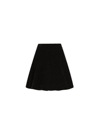 Short skirt in Mussola Arabesque pattern - Black intense