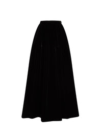 Velvet flared skirt - Black intense