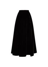 Velvet flared skirt - Black intense