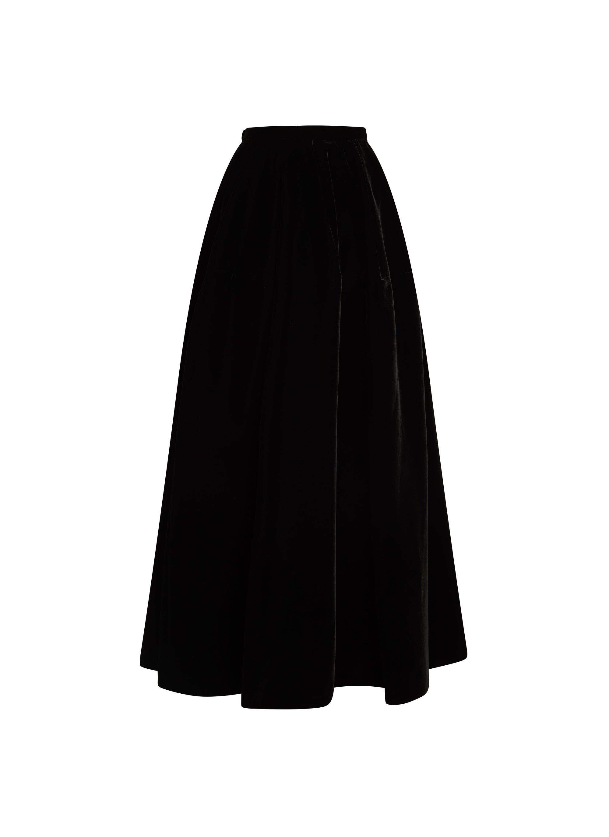 Velvet flared skirt - Black intense