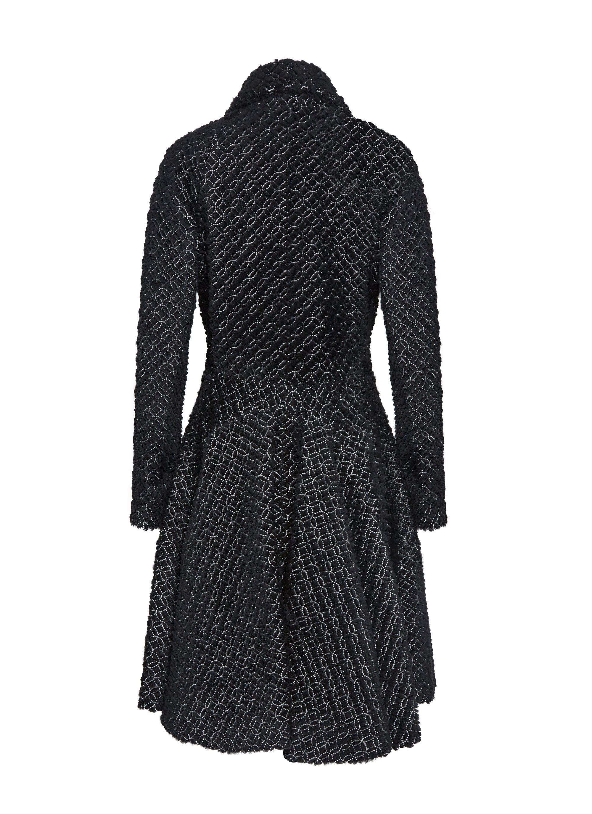 Slim-fit buttoned leather coat - Black & White