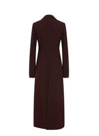Long structured wool coat - Black & Mahogany
