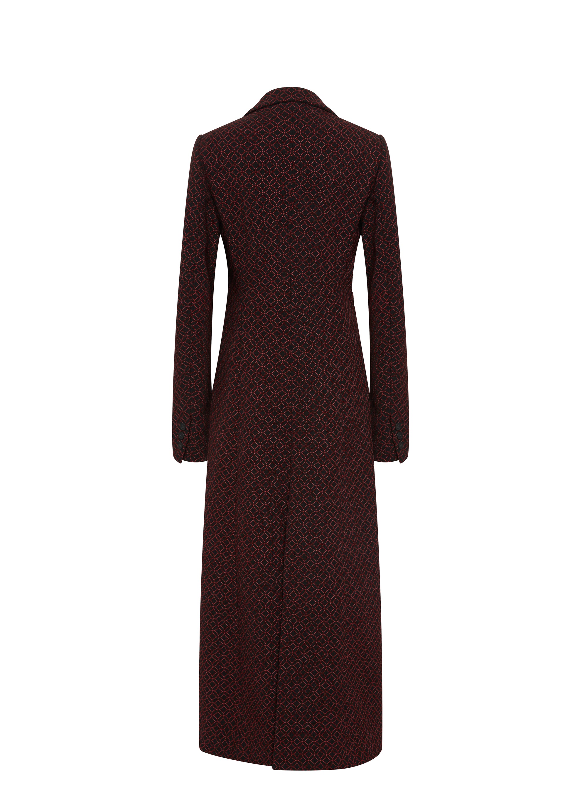Long structured wool coat - Black & Mahogany
