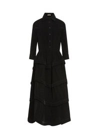Shirt dress with arabesque motif - Black intense