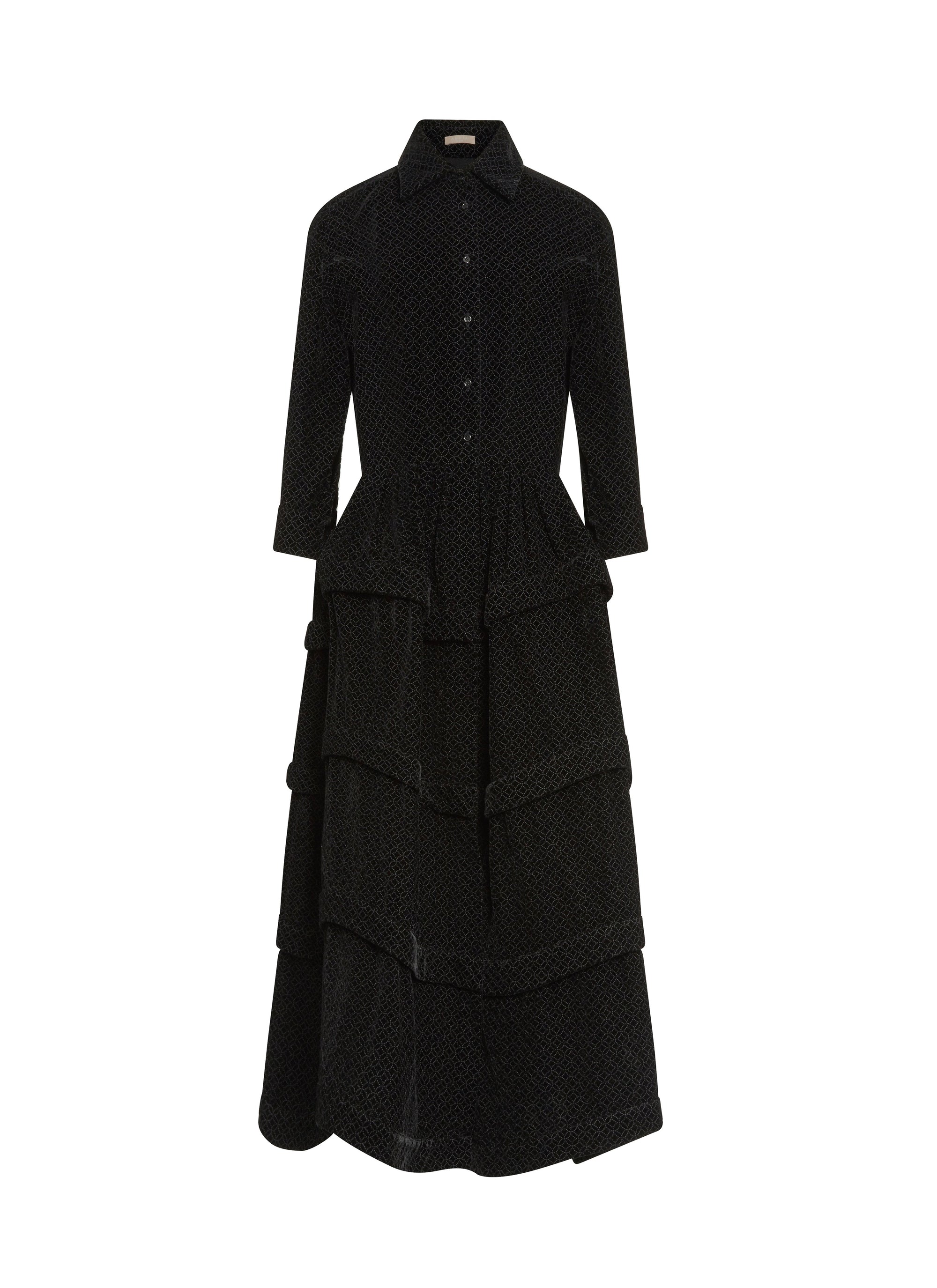 Shirt dress with arabesque motif - Black intense