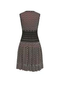 Sleeveless wool Natte dress - Black & White