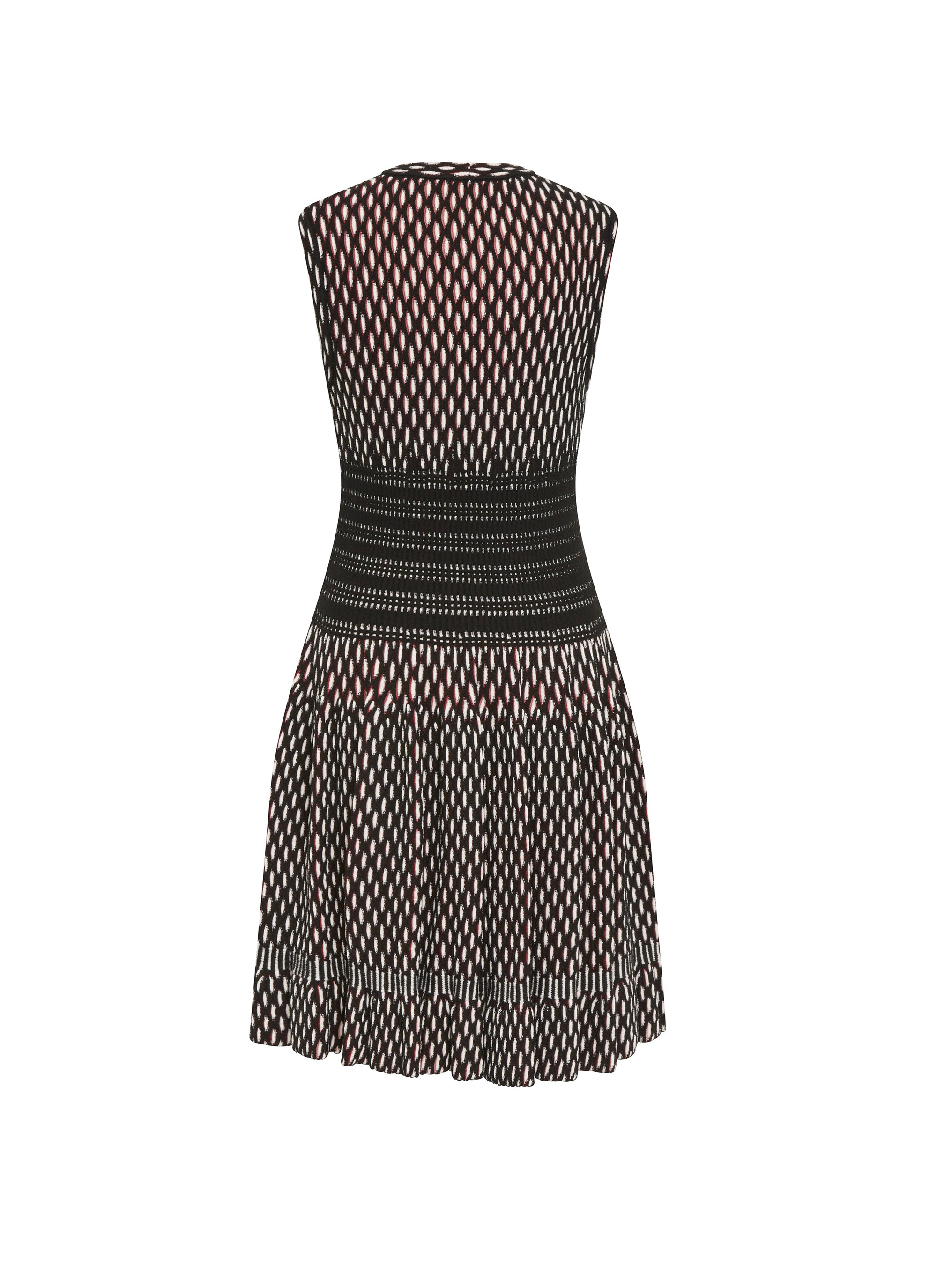 Sleeveless wool Natte dress - Black & White
