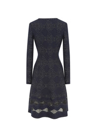 Babylon long-sleeved wool dress - Night