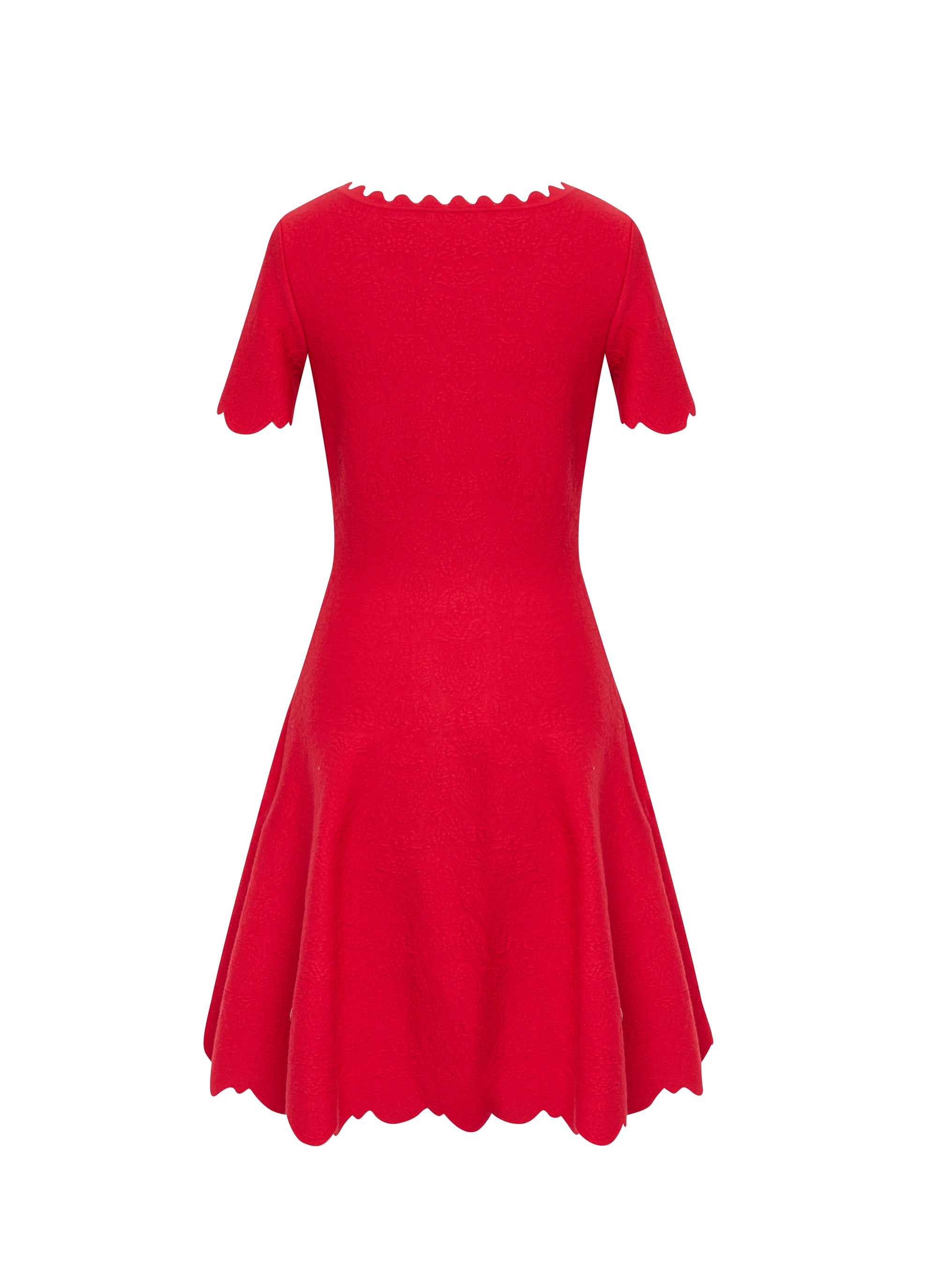 Eden short-sleeved dress in wool - Red