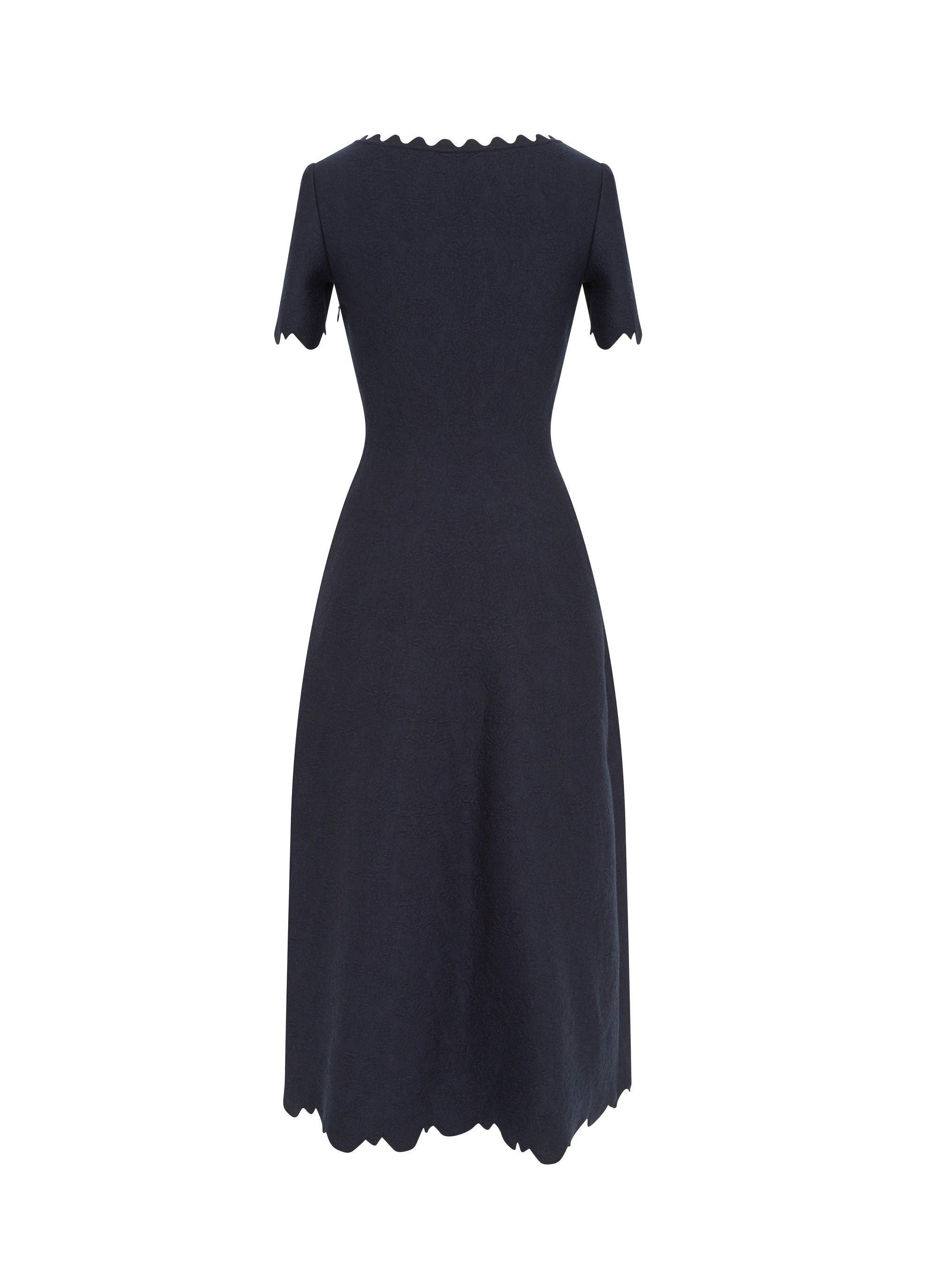 Eden short-sleeved dress in wool - Night